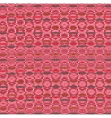 STEPPING STONES Fabric - Anis, Teal, Antique Pink & White on Red