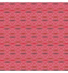 STEPPING STONES Fabric - Anis, Teal, Antique Pink & White on Red