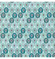 Peacock Feathers fabric - Menthe