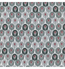 Peacock Feathers fabric - Grey