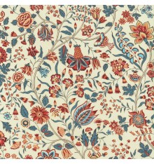 Les Fleurs d’Inde Fabric (Blue/Red)
