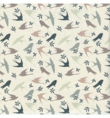 The Swallows fabric - Naturals