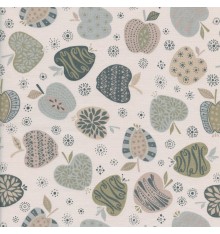 An Apple A Day fabric - Beige and Grey