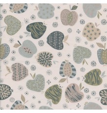 An Apple A Day fabric - Beige and Grey