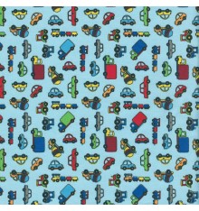 Beep Beep children’s fabric - Sky Blue