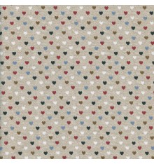 Linen-look Mini Hearts fabric (Les Petits Coeurs)