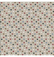 Linen-look Mini Hearts fabric (Les Petits Coeurs)