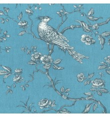 The Regal Birds 280 cm wide - Wedgwood Blue, Steel Blue & White