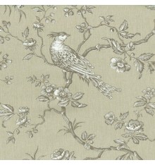 The Regal Birds 280 cm wide - Antique Taupe Beige, Deep Taupe & White