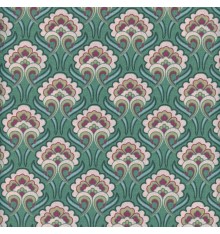 ART NOUVEAU FLORAL fabric - emerald green