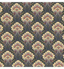 ART NOUVEAU FLORAL fabric - aubergine