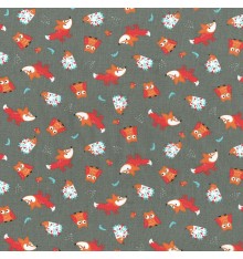 The Night Owls (Quartz Grey) 100% Cotton Print Fabric