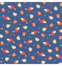 The Night Owls (Pearl Night Blue) 100% Cotton Print Fabric