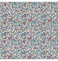 La fleur de la liberté fabric - sky blue & rose with green