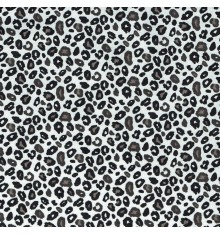 LEOPARD fabric - black, anthracite & taupe on white