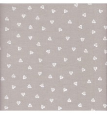 Pearl Grey Hearts Fabric
