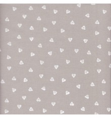 Pearl Grey Hearts Fabric - Textiles français™