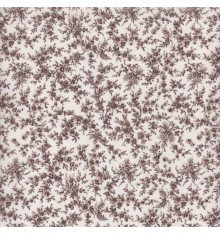 Oyster White and Mahogany Floral Fabric