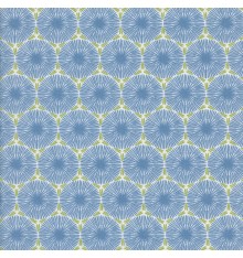 THE DANDELION CLOCKS fabric - cornflower blue & olive green