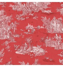 Toile de Jouy Fabric (La Grande Vie Rustique) Vermillion Red