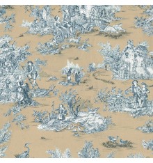 Toile de Jouy Fabric (La Grande Vie Rustique) Golden Beige