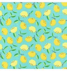 Juicy Lemons fabric (Tropical Turquoise)