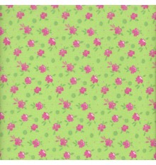 Green and Magenta Floral Fabric (Flower Bed)