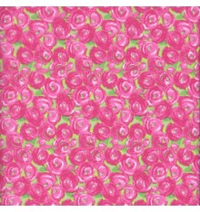 Pink, Magenta and Green Floral Fabric (Rose Bed)