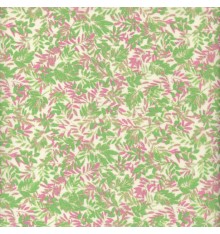 Green and Antique Pink Floral Fabric (Fern Leaves)