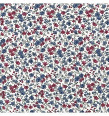 La fleur de la liberté fabric - red & blue with grey