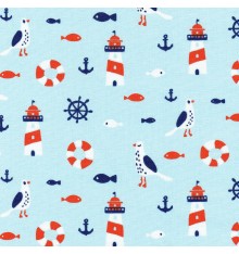 LA VIE NAUTIQUE fabric - Sky Blue