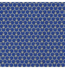 MAROC tile design fabric - Indigo Blue & Gold