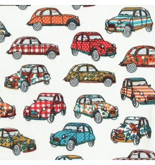 "Ma 2CV" car design fabric - Multicolour