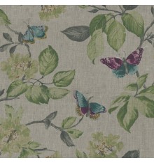 Pure Linen Butterfly Paradise Designer Fabric (Natural)