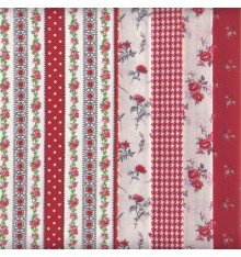 5 Red Fat Quarters Set (New Red)