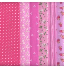 6 Fat Quarters Set (Pink)