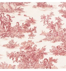 Toile de Jouy Fabric (La Grande Vie Rustique) - Red on Ecru