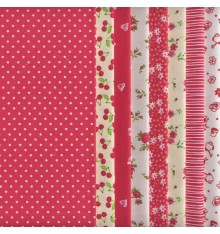 8 Fat Quarters Set (Red)