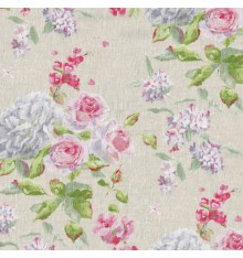 The Timeless Rose (Multicolour) linen fabric