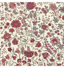 Les Fleurs d’Inde Fabric (Red/Lavender)