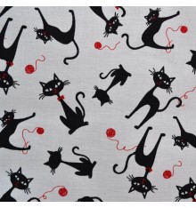 Colorful HIPSTER CAT Cotton 100%, Eco-print, Printed Cotton Fabric, CAT  Fabric, Width 150cm /60 