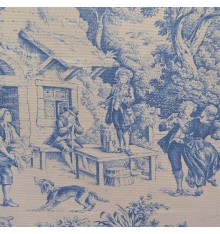 Toile de Jouy Fabric (Blue) 100% Cotton Print 