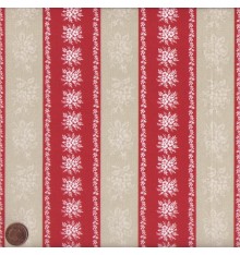 Red Festive Christmas Floral Stripes Mini Design (Joyeux Noël!)