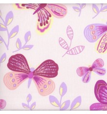 100% COTTON DESIGNER PRINT - BUTTERFLYBY (Rose)