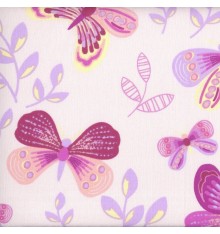 100% COTTON DESIGNER PRINT - BUTTERFLYBY (Rose)