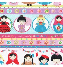 Gals & Dolls fabric - Multicolour