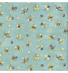 OLIVE GROVES - Olive Greens & Black on Sage Green
