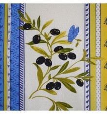 Provencal stripe olives fabric (Ultramarine Powder Blue)