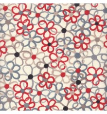 Fun & Funky Floral fabric (Grey and Red)