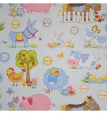 Farmyard Animals Children's Fabric